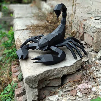 45 см 3D Книжен модел Скорпион САМ Papercraft Животно Стерео оригами Детски играчки Подарък Декорация на офиса Домашен занаят, ръчно изработени