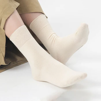 5 Чифта Мъжки Чорапи От качествени 95% памук, Нови Абсорбиращи Потта Дишащи Обикновена Мека Дълги Чорапи, Комплект Ежедневни Спортни противоскользящих