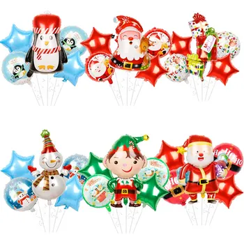 5 бр. балон с Коледа, Санта Клаус, балони за Коледа, Коледни коледни украси за партита, стоки Globos