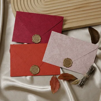 5 бр. романтични пликове с текстура, сватбени покани, направени със собствените си ръце, пликове за писма, прекрасна картичка на корицата, корейски канцеларски материали