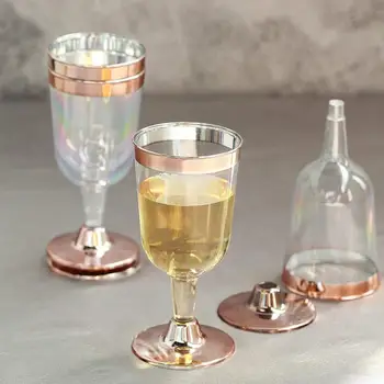 6 бр./компл. преносим чаша за Вино, устойчив на удари и на Чаша за Шампанско, прозрачна чаша за коктейли с сладолед