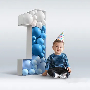 73 см, с голям брой 0-9, рамка за балони за рождения ден, Мозайка Поставка за пълнене на балони, детски душ, декор за парти в чест на рождения Ден, Годишнина