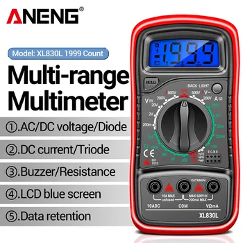 ANENG XL830L цифров мултицет променлив/постоянен ток, волтметър, измерване на Ток, диод, Триод, Тестер Съпротива, електронни тестови инструменти