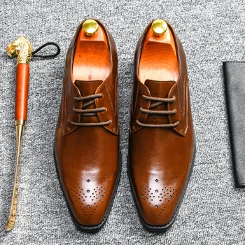 BONA/новост 2023, двустаен, обзаведен луксозно бизнес официалната кожени обувки, мъжки ежедневни модела обувки, италиански официални обувки-oxfords, елегантни обувки
