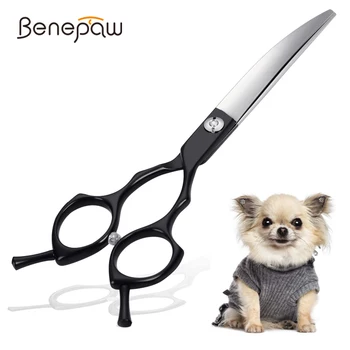 Benepaw професионални ножици за домашни любимци, за кучета и котки, супер остри извити инструмент за грижа за малките дължина 7 инча, ножици от неръждаема стомана, режещи инструменти