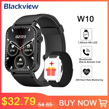 Blackview W10 Smartwatch 1,69-инчов смарт часовници с Bluetooth-разговори, часовници за мониторинг на сърдечната честота, кръвното налягане, съня, за мъже и жени