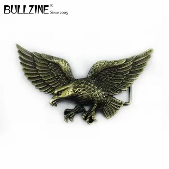 Bullzine цинк сплав ретро 3D летящ орел тока за колан FP-01247-1 Луксозни каубойски дънки подарък тока за колан с животни