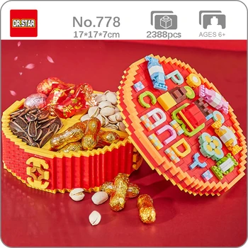 Dr.star 778 Кутия Сладки Бонбони, Банка За Шоколад, Захар, Плодови Чиния, 3D Модел, Мини Diamond Строителни Блокове, Тухли, Играчки за Деца, Подарък