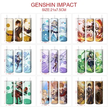 Genshin Impact Термос Чаша Zhongli Xiao Raiden Shogun Бутилка За Вода От Неръждаема Стомана, Изолиран Чаша За Пиене С Голям Капацитет