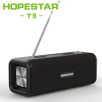 HOPESTAR T9 Мощен Портативен Bluetooth Високоговорител Субуфер Външна Антена TWS Домофон Музикален Център Водоустойчив Колона FM TF