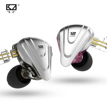 KZ ZSX Опънат Метални Слушалки 5BA + 1DD Хибридни Спортни Слушалки HI-FI Стерео Бас ушите С Монитор, Шумоподавляющая Слушалки