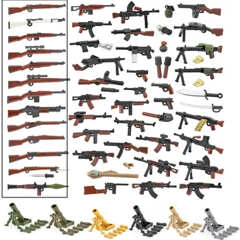MOC Военно оръжейни обзавеждане Градивни елементи на Градската командоси Пистолет 98K Фигурки Аксесоари Тухли специалните сили Детски играчки
