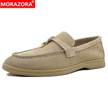 MORAZORA/новост 2023 г., женски лоферы от волска кожа, велур, слипоны на равна подметка, марка висококачествени пролет-есен ежедневни обувки на плоска подметка