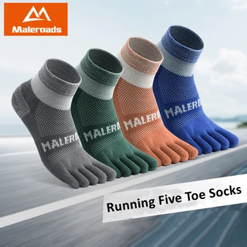 Maleroads/3 чифта/лот, памучни спортни чорапи с пет чорапи за мъже и жени, меки чорапи с разрезным пръсти, за марафонского бягане на открито, колоездене, туризъм