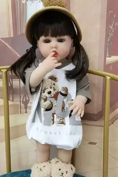 NPK 55 см., мека кукла за новородени момичета, принцеса Ерин, реалистични меки на допир коледни подаръци за деца