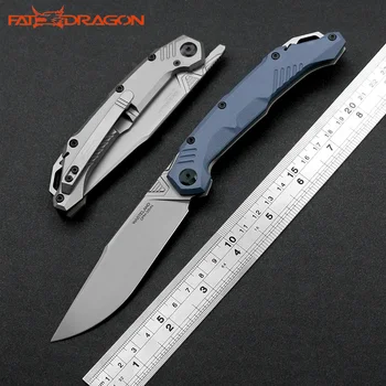 Nimoknives & Fatdragon Оригинален дизайн външни джоба быстрооткрывающегося складного ножа CPM-35VN острието на G10 / Ленено семе + Титановая дръжка