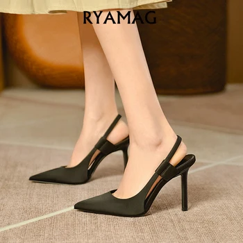 RYAMAG/2022, пролетни нови маркови дамски сандали-сандали с остри пръсти, без скоби, на тънък висок ток, дамски елегантни обувки-лодка Drss на Biana