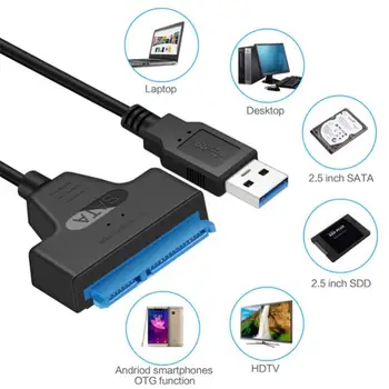 USB 3.0 SATA 3 Кабел Sata-USB 3.0 адаптер до 6 Gb/с Подкрепа за 2,5-инчов външен SSD-твърд диск 22 Pin Sata III A25