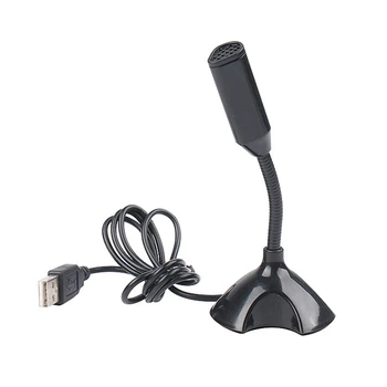 USB Микрофон за лаптоп, гласова микрофон, Высокочувствительная мини-студийная микрофон стойка за изпълнения с притежателя на игралната конференция за PC