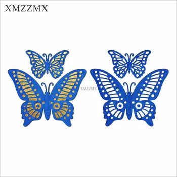 XMZZMX Метални печати с пеперуди за производство на пощенски картички, комплекти клишета за релеф, шаблони за diy, шаблони