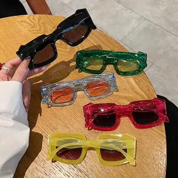 Y2K Модни Реколта мулти фасетиран Квадратни Слънчеви Очила за Жени на Футуристична Ръбове, Стилни Слънчеви очила с Защита UV400
