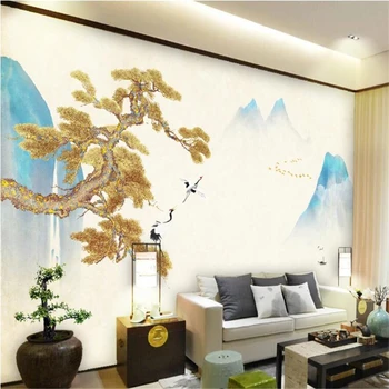 wellyu Индивидуални Тапети на новите Китайски Поздрав Songxian He Китайска Живопис Пейзаж Art TV Фон на Стената