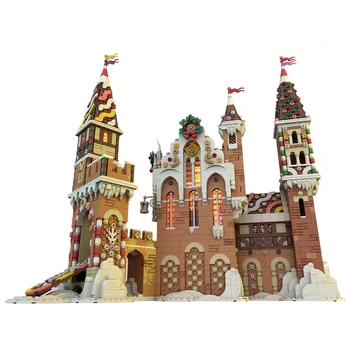 Авторизованная модел на средновековния зимния замъка MOC MOC в средновековна тематика, набор от градивни елементи, играчки (3971 бр.)