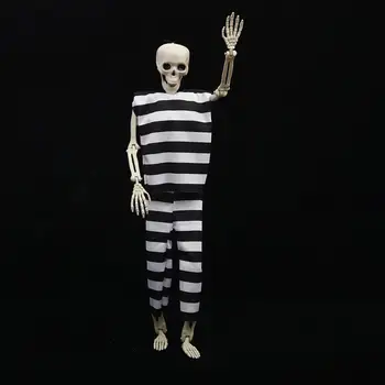 Бижу във формата на скелет за Хелоуин, Подходящ декор под формата на скелет за къщи с призраци, улични гробища, комплект от 2 реквизити на Хелоуин за помещения