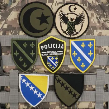Босна и Херцеговина Военни тактически ивици Печатни икона с плетене на една кука за дрехи