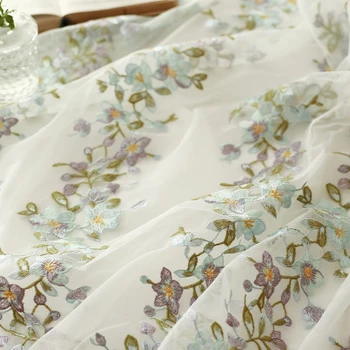 Висококачествена водорастворимая лейси тъкани меки лилав цвят с бродерия от ратан, пола-тиссю, рокля ръчна изработка, пола-Чонсам, плат