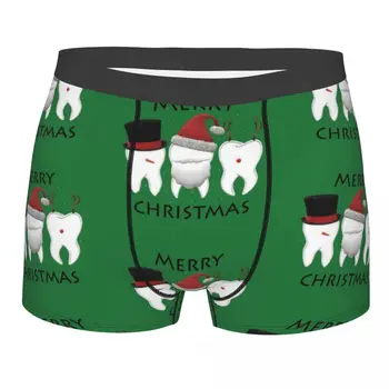 Горещи къси панталони-боксерки, бикини, мъжко бельо Весела Коледа Teeth, гащи от полиестер за мъже размер плюс