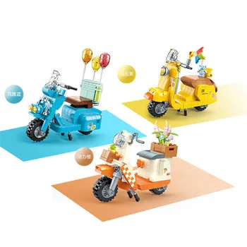 Градско творчество 2022 г., модел на мотоциклет, строителни блокове, Тухли, Детски Играчки, Коледни Подаръци