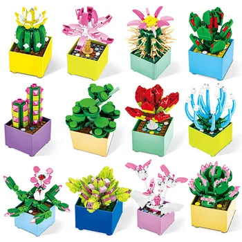 Градското творчеството на Безсмъртни цветя, суккулентные растения, строителни блокчета, играчки за момичета, Цветя, стайни растения, подарък за жени, домашен Декор