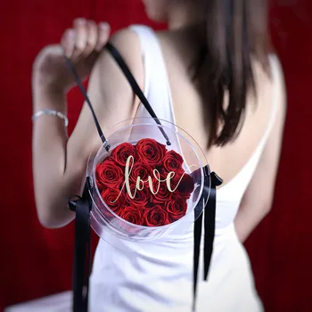 Дизайн на кутията шоколадови бонбони с записаните цвете ниво A, Вечната роза в акриловом раница за бонбони, записани рози, подарък за майка си в деня на Св. Валентин