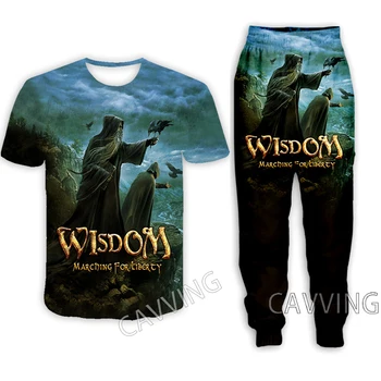 Ежедневни тениски с 3D-принтом Wisdom Band + панталони, панталони за джогинг, костюми, дамски/мъжки комплекти, костюми, облекло