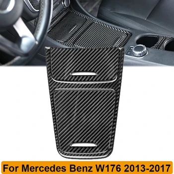 За Mercedes Benz W176 CLA GLA A Class A180 GLA200 Централна контролен Панел Рамка За Съхранение на Стикер на Кутията Автомобилни Аксесоари От Въглеродни Влакна