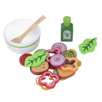 Играчка за зеленчукова салата, деревяннаяобучающая играчка за плодова салата, дървена играчка за децата D
