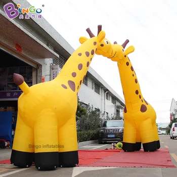 Индивидуална надуваема арка с жирафа 8X4,2 метра за външна украса/надуваеми мультяшные арка играчки