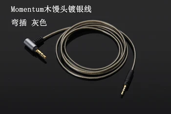Кабел за Обновяване на слушалки Earmax За Sennheiser For MOMENTUM OFC С посеребренным Кабелен Сърцевина HIFI аудио кабел от 1,2 м Съединител от 3,5 мм до 2,5 мм