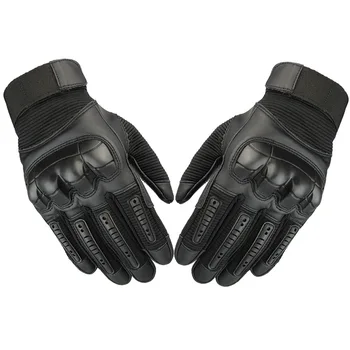 Кожени мотоциклетни Ръкавици със сензорен екран, Ръкавици за мотокрос, Тактическо облекло, мото-байкерские състезателни ръкавици с твърди ставите на пръстите