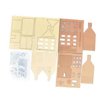 Комплекти миниатюрни модели на къщи от 3D дървени пъзели за декоративен домашен интериор