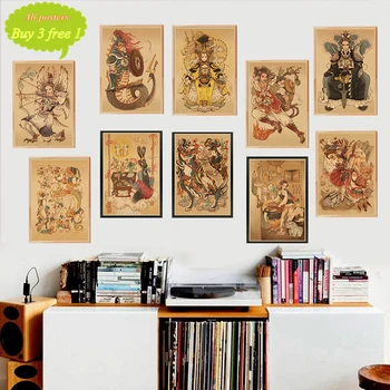 Корейската класическа мультяшная илюстрация, ретро Крафт-плакат, декоративна стикер на стената, домашен бар, художествени плакати, декор