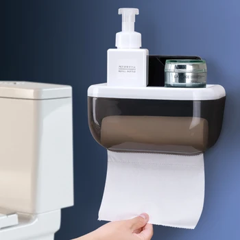 Кутия за тоалетни принадлежности, без перфорация кутия за тоалетни принадлежности Креативната кутия за ролка хартия Кутия за ръчно изработени Държач за тоалетна хартия