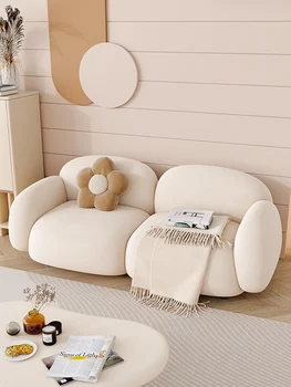 Лесен луксозен диван от захарен памук, модерен прост плат, диван с директно до, диван за хол