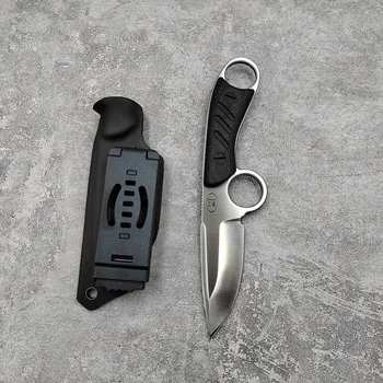 Ловен нож за оцеляване с фиксирано острие, тактически открит DC53, нож от лен, дръжката е от микарты, туристически къси преки ножове