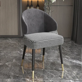 Луксозен стол за хранене, модерен и лесен дизайнерски стол с облегалка от масивна дървесина, модел зала, стол за почивка, стол в скандинавски стил