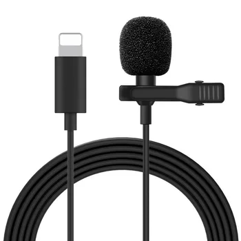 Мини микрофон за iPhone Светкавица Type C 3,5 мм Микрофон за Samsung, Huawei, Xiaomi Lavalier Clip-on Recording Microfonoe