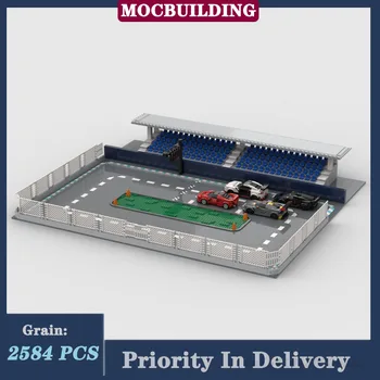 Модулен модел на състезателен стадион MOC City, блок, витрина, колекция от спортни коли, детска играчка за подарък