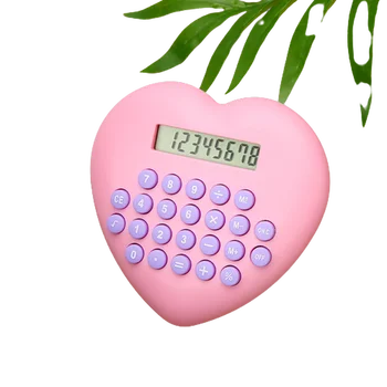 Мултифункционална 8-битов калкулатор, Творчески компютърен шрифт за любов, прозрачни пластмасови ключове, студентски аксесоари на едро, сладък калкулатор