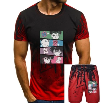 Мъжки Тениски Аниме Yu Yu Hakusho Забавна Тениска от 100% Памук С Къс ръкав, Блузи с Кръгло деколте и Принтом